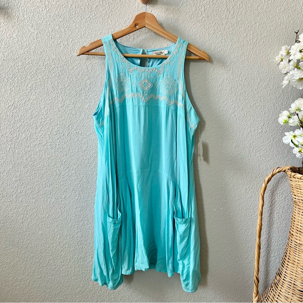 NEW Tasha Polizzi Blue Madeline Mini Dress Size Small Embroidered Sleeveless